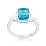 Classic Blue Topaz Rhodium Engagement Ring - JGI - Flyclothing LLC