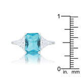 Classic Blue Topaz Rhodium Engagement Ring - JGI - Flyclothing LLC