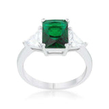 Classic Emerald Rhodium Engagement Ring - JGI - Flyclothing LLC
