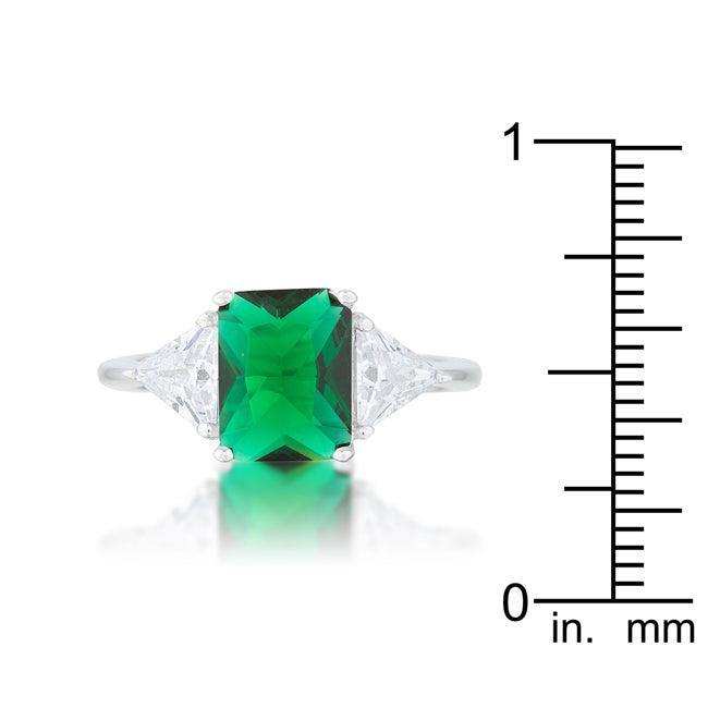 Classic Emerald Rhodium Engagement Ring - JGI - Flyclothing LLC