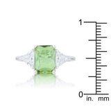 Classic Apple Green Rhodium Engagement Ring - JGI - Flyclothing LLC