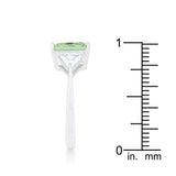 Classic Apple Green Rhodium Engagement Ring - JGI - Flyclothing LLC