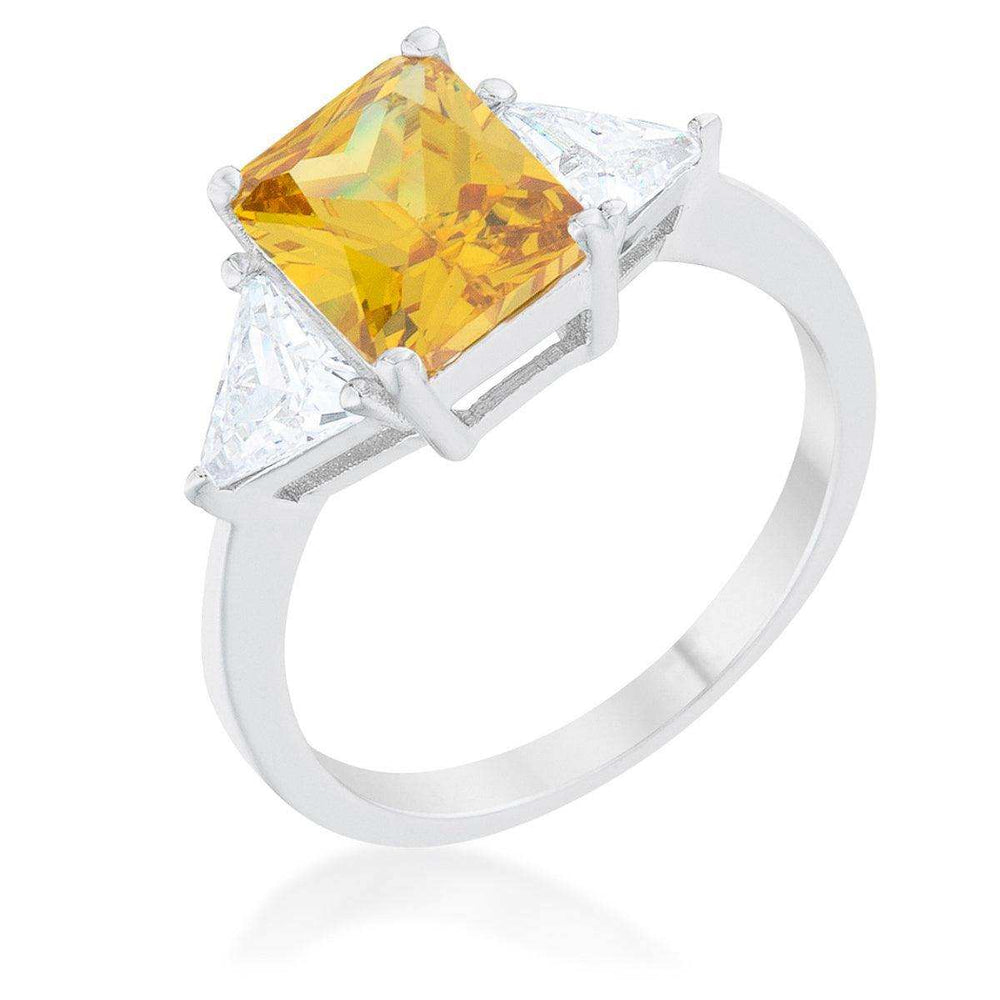Classic Canary Yellow Rhodium Engagement Ring - JGI - Flyclothing LLC