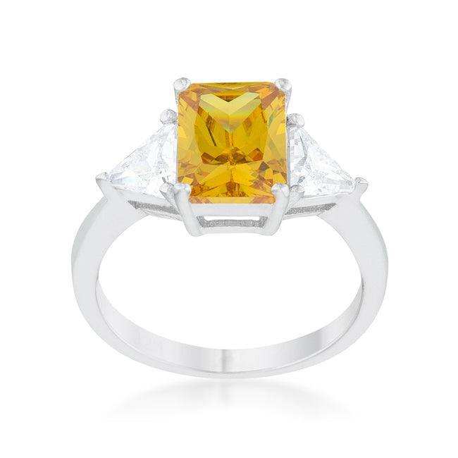 Classic Canary Yellow Rhodium Engagement Ring - JGI - Flyclothing LLC