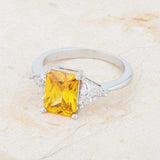 Classic Canary Yellow Rhodium Engagement Ring - JGI - Flyclothing LLC