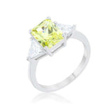 Classic Peridot Rhodium Engagement Ring - JGI - Flyclothing LLC