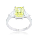 Classic Peridot Rhodium Engagement Ring - JGI - Flyclothing LLC