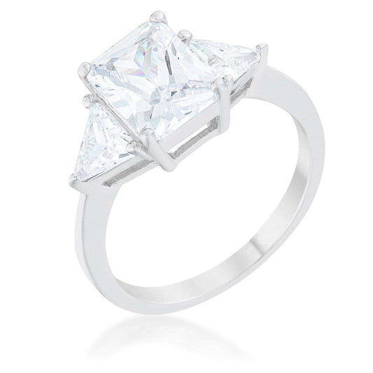 Classic Clear Sterling Silver Engagement Ring - JGI - Flyclothing LLC