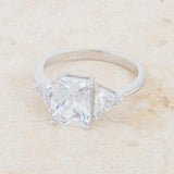 Classic Clear Sterling Silver Engagement Ring - JGI - Flyclothing LLC