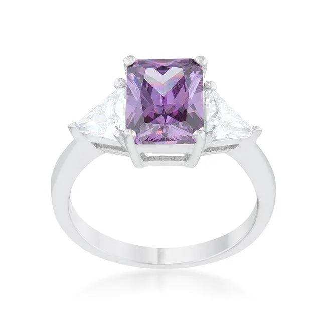 Classic Amethyst Sterling Silver Engagement Ring - JGI - Flyclothing LLC