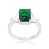 Classic Emerald Green Sterling Silver Engagement Ring - JGI - Flyclothing LLC