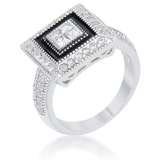 Shira 0.7ct CZ Rhodium Antique Ring - JGI - Flyclothing LLC