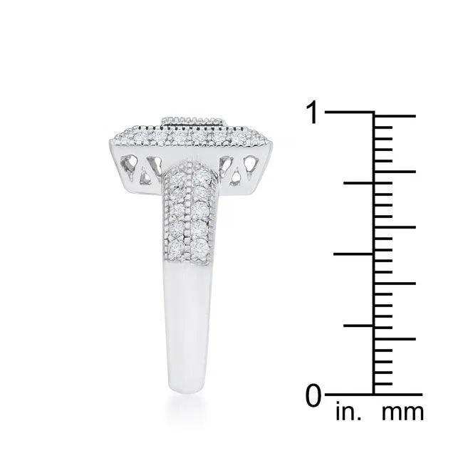 Shira 0.7ct CZ Rhodium Antique Ring - JGI - Flyclothing LLC