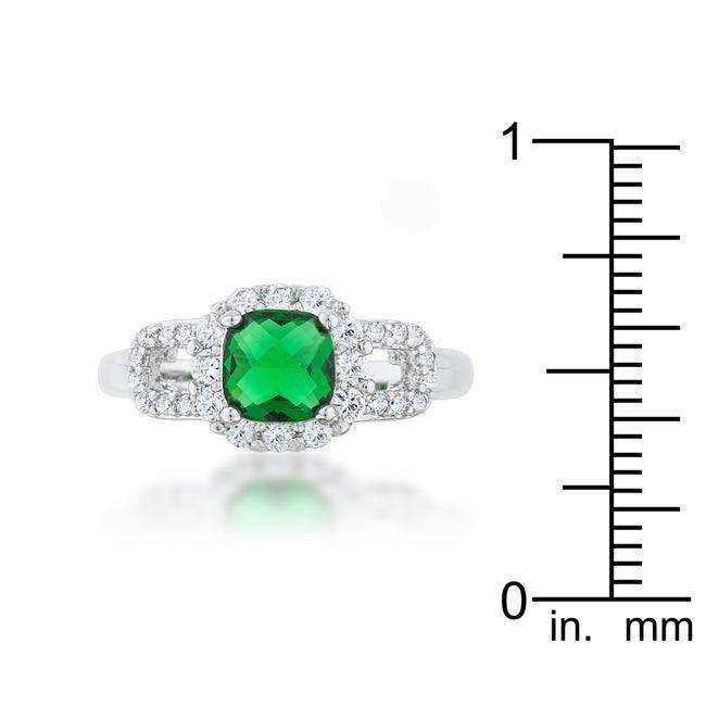 Liz 1.1ct Emerald CZ Rhodium Classic Ring - JGI - Flyclothing LLC