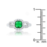 Liz 1.1ct Emerald CZ Rhodium Classic Ring - JGI - Flyclothing LLC