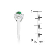 Liz 1.1ct Emerald CZ Rhodium Classic Ring - JGI - Flyclothing LLC