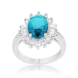 Chrisalee 3ct Aqua CZ Rhodium Classic Ring - JGI - Flyclothing LLC