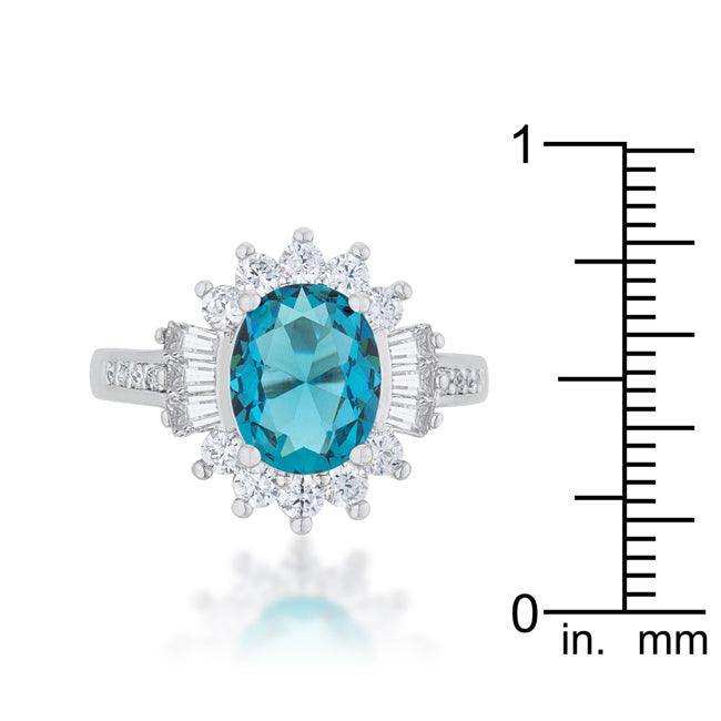 Chrisalee 3ct Aqua CZ Rhodium Classic Ring - JGI - Flyclothing LLC