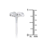 Liana 0.1ct CZ Rhodium Leaf Wrap Ring - JGI - Flyclothing LLC