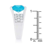 Mina 15.4ct Aqua CZ Rhodium Cocktail Ring - JGI - Flyclothing LLC