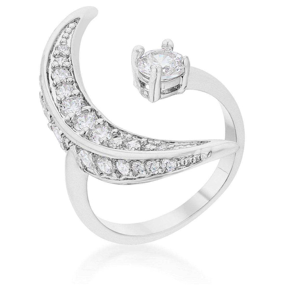 Luna .75ct CZ White Gold Rhodium Delicate Ring - JGI - Flyclothing LLC