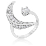 Luna .75ct CZ White Gold Rhodium Delicate Ring - JGI - Flyclothing LLC