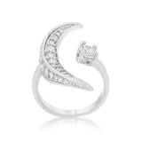 Luna .75ct CZ White Gold Rhodium Delicate Ring - JGI - Flyclothing LLC