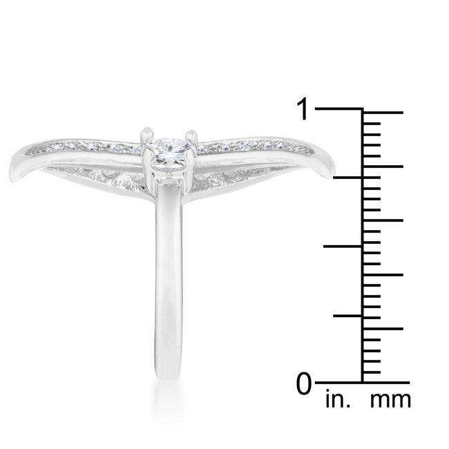 Luna .75ct CZ White Gold Rhodium Delicate Ring - JGI - Flyclothing LLC