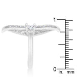 Luna .75ct CZ White Gold Rhodium Delicate Ring - JGI - Flyclothing LLC
