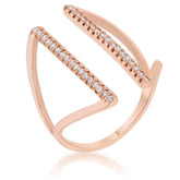 Jena 0.2ct CZ Rose Gold Delicate Parallel Ring - JGI - Flyclothing LLC