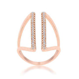 Jena 0.2ct CZ Rose Gold Delicate Parallel Ring - JGI - Flyclothing LLC