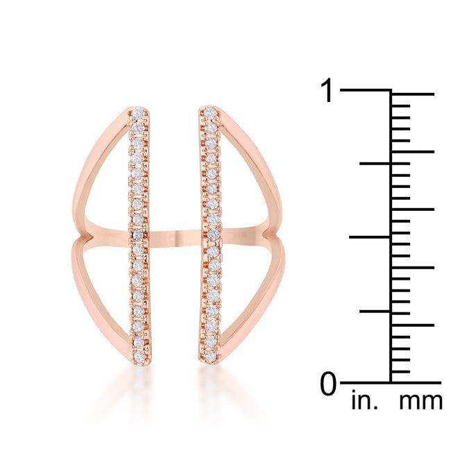 Jena 0.2ct CZ Rose Gold Delicate Parallel Ring - JGI - Flyclothing LLC