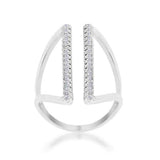 Jena 0.2ct CZ Rhodium Delicate Parallel Ring - JGI - Flyclothing LLC