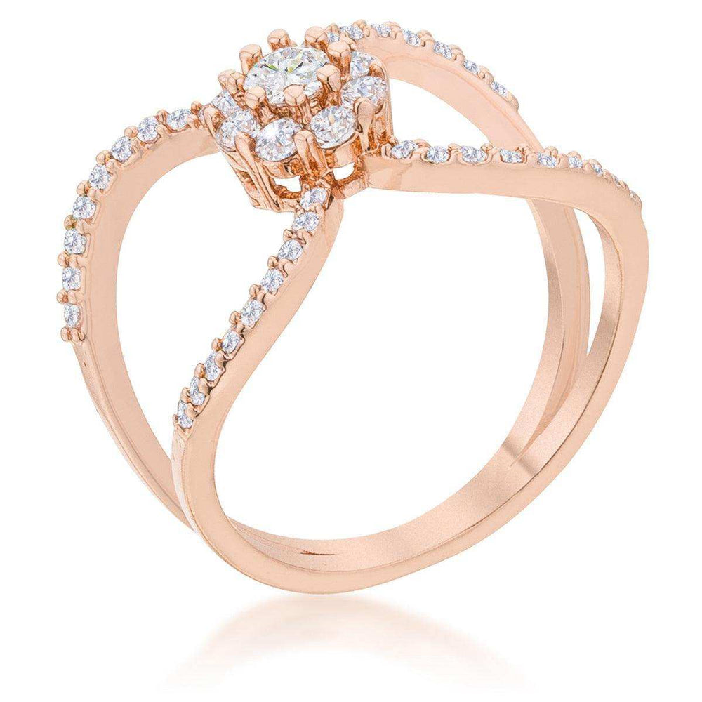 Joyce 0.4ct CZ Rose Gold Delicate Floral Wrap Ring - JGI - Flyclothing LLC