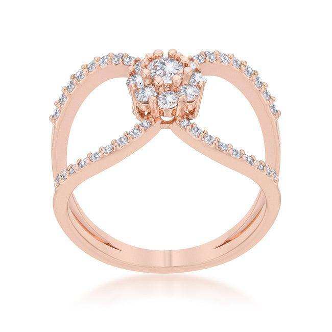 Joyce 0.4ct CZ Rose Gold Delicate Floral Wrap Ring - JGI - Flyclothing LLC