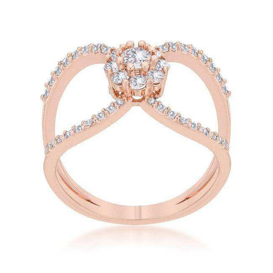 Joyce 0.4ct CZ Rose Gold Delicate Floral Wrap Ring - JGI - Flyclothing LLC