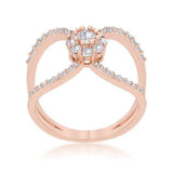 Joyce 0.4ct CZ Rose Gold Delicate Floral Wrap Ring - JGI - Flyclothing LLC