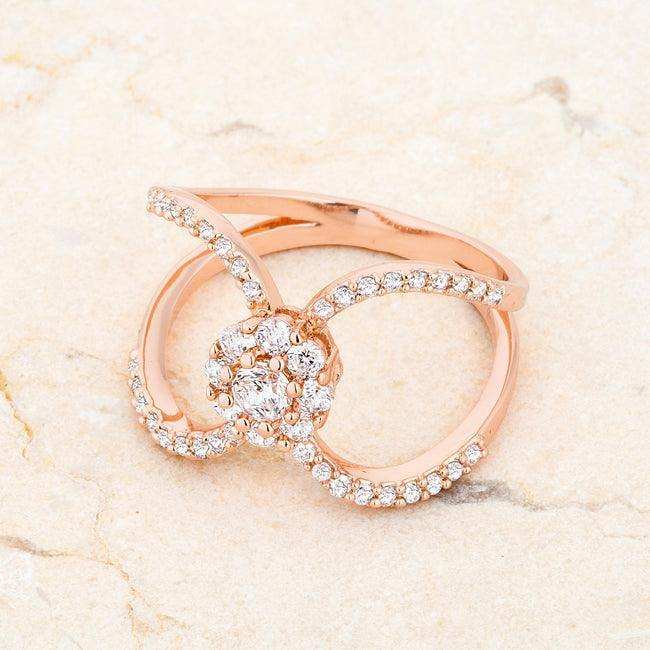 Joyce 0.4ct CZ Rose Gold Delicate Floral Wrap Ring - JGI - Flyclothing LLC