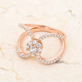 Joyce 0.4ct CZ Rose Gold Delicate Floral Wrap Ring - JGI - Flyclothing LLC