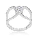 Joyce 0.4ct CZ Rhodium Delicate Floral Wrap Ring - JGI - Flyclothing LLC