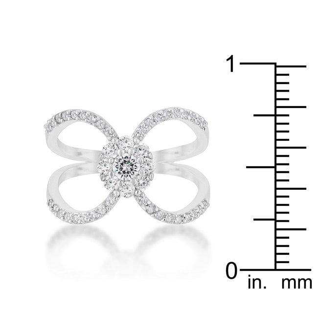 Joyce 0.4ct CZ Rhodium Delicate Floral Wrap Ring - JGI - Flyclothing LLC