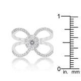 Joyce 0.4ct CZ Rhodium Delicate Floral Wrap Ring - JGI - Flyclothing LLC
