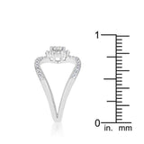 Joyce 0.4ct CZ Rhodium Delicate Floral Wrap Ring - JGI - Flyclothing LLC