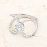 Joyce 0.4ct CZ Rhodium Delicate Floral Wrap Ring - JGI - Flyclothing LLC