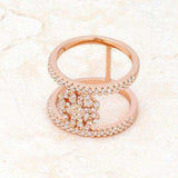 Lauren 0.4ct CZ Rose Gold Delicate Clover Wrap Ring - JGI - Flyclothing LLC
