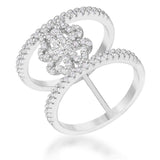 Lauren 0.4ct CZ Rhodium Delicate Clover Wrap Ring - JGI - Flyclothing LLC