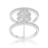 Lauren 0.4ct CZ Rhodium Delicate Clover Wrap Ring - JGI - Flyclothing LLC