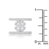 Lauren 0.4ct CZ Rhodium Delicate Clover Wrap Ring - JGI - Flyclothing LLC