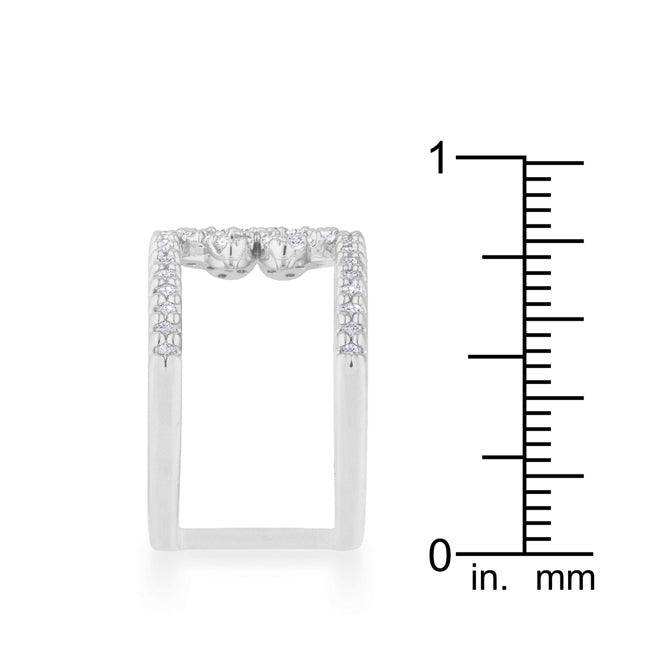 Lauren 0.4ct CZ Rhodium Delicate Clover Wrap Ring - JGI - Flyclothing LLC