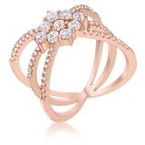 Mindy 0.8ct CZ Rose Gold Delicate Triple Wrap Ring - JGI - Flyclothing LLC